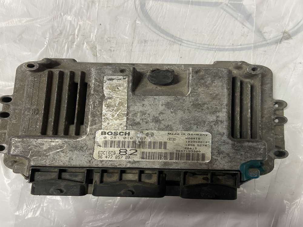 0281010707  9653197180 Peugeot 206 1.4 HDI EDC16C3 Motor Beyni